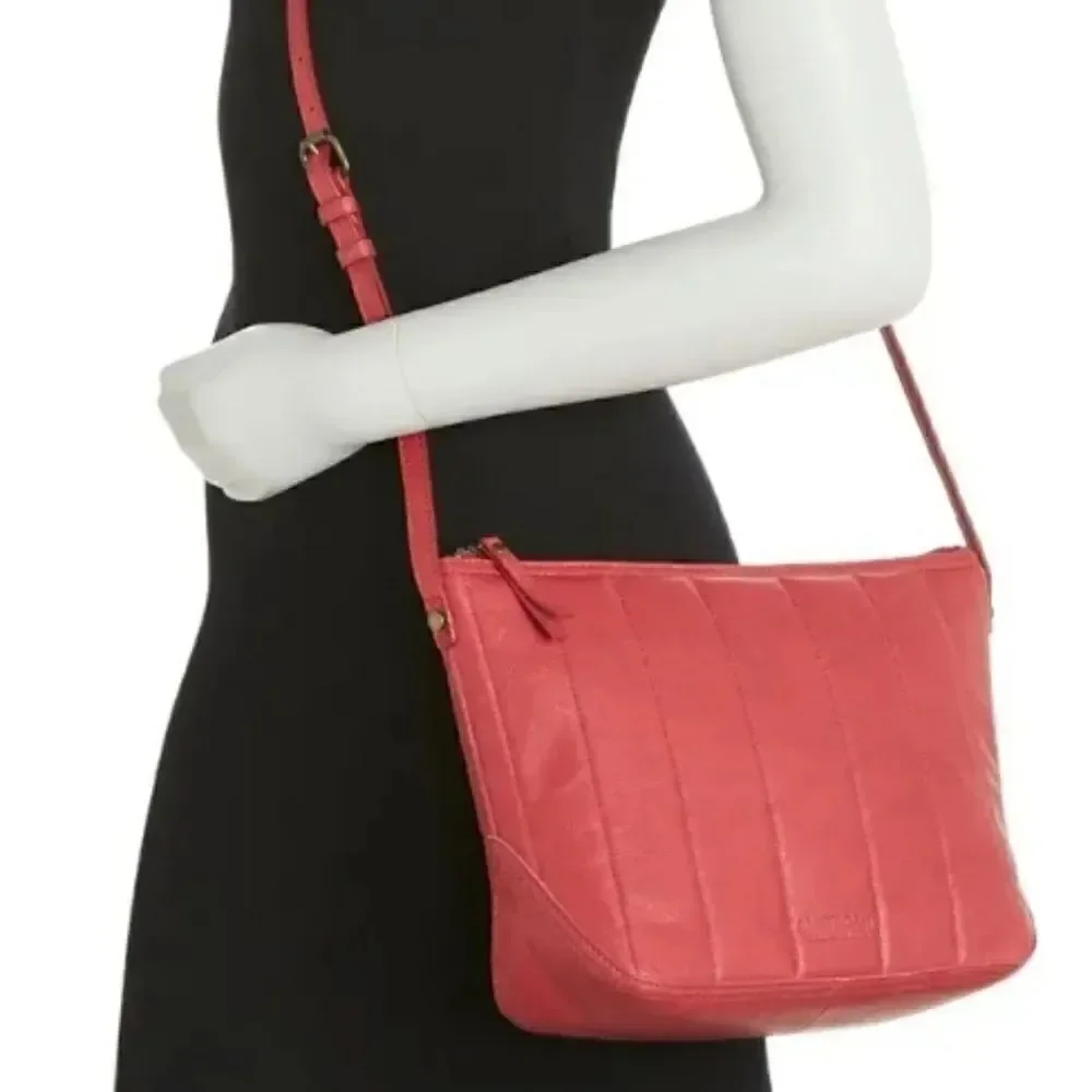 AMERICAN LEATHER CO. Dayton Quilted Leather Crossbody Bag Purse